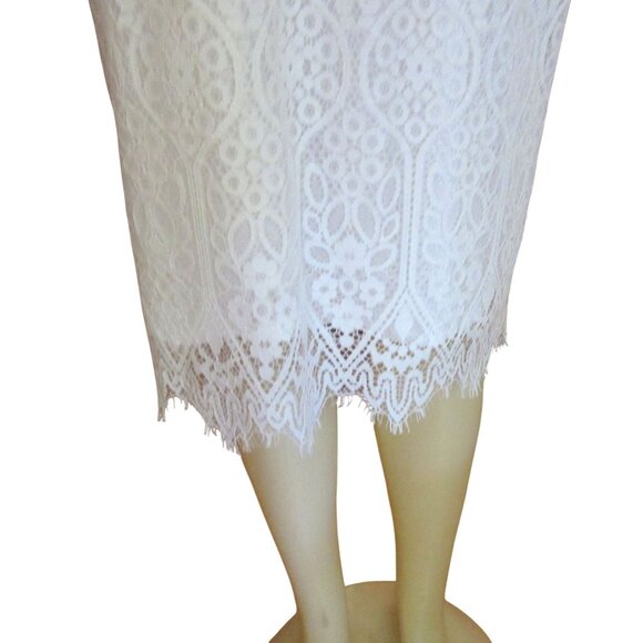 Preston & York White Lace Shift Dress Size 16 New W/ Tags Elegant Design - Picture 3 of 8